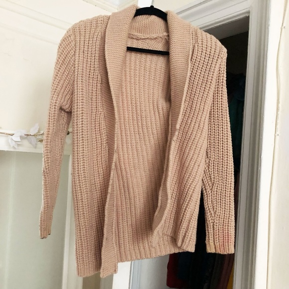 Women Long Sleeve Open Front Hand Knit Cardigan - Picture 3 of 4